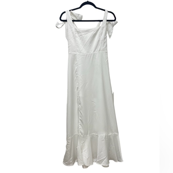 Show Me Your Mumu Garden Midi Dress in Ivory Luxe Satin AS IS Size Small - Picture 5 of 10